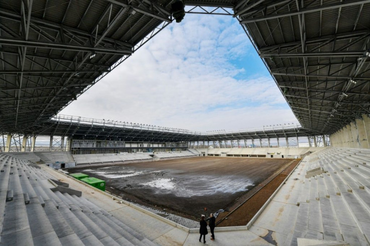 Workers are labouring so that a modern 8,400-seater stadium for the Sepsi OSK football club can open in June