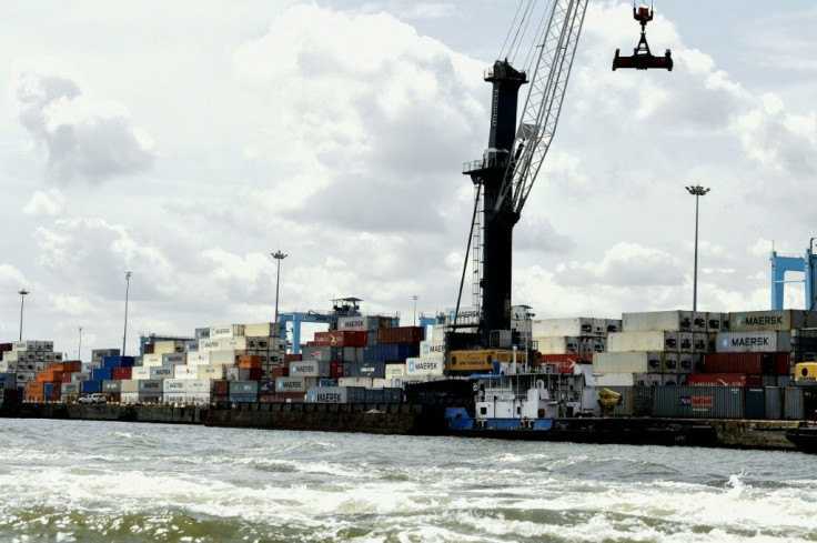 Shipping containers stacked at Lagos port. The spiralling costs of doing business at the port are handed on to the consumer