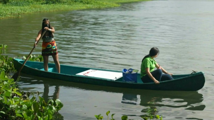 School teacher Graciela has a long journey to work. She gives lessons to children from an isolated indigenous community in Panama, who have no access to classrooms amid the pandemic. "The journey is a bit long and dangerous, but she does it with love for