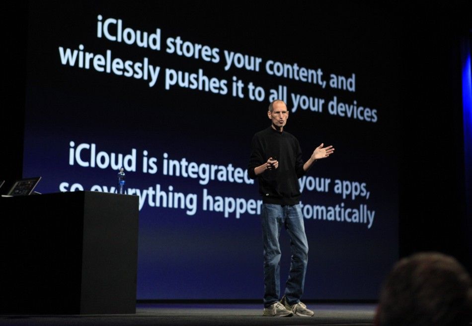 Steve Jobs talks about the iCloud service at the Apple Worldwide Developers Conference in San Francisco