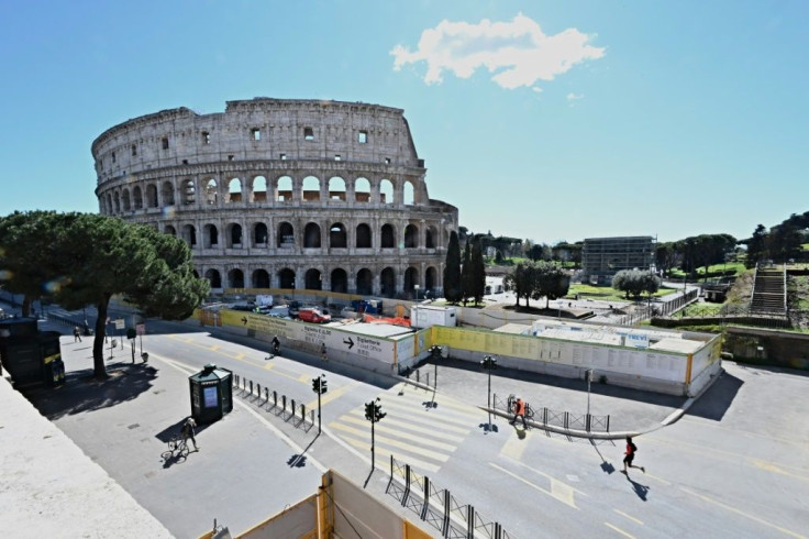 Streets were near-deserted in Italian cities like capital Rome under a new lockdown