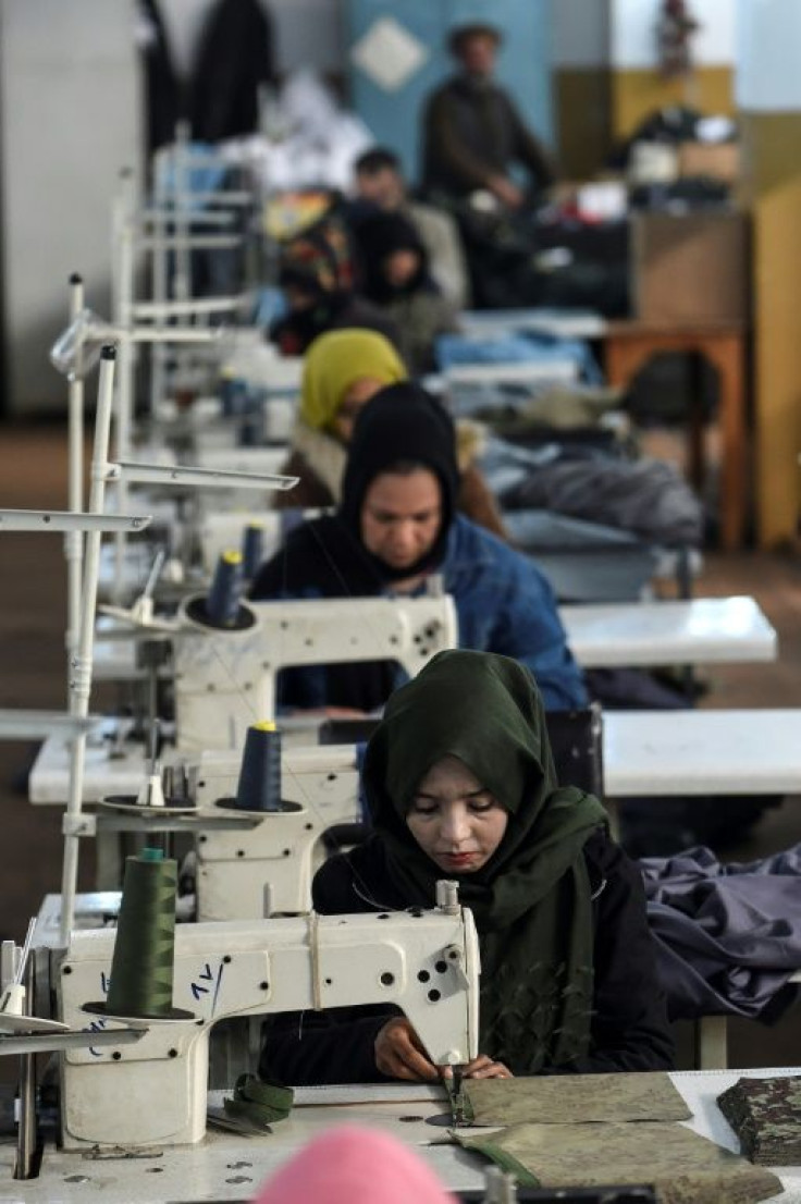 Around 120 women are employed in Kabul by the defence ministry to make uniforms for servicemen and prisoners