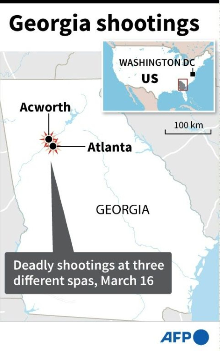 Map of the US state of Georgia locating Hall County where a liquid nitrogen leak at a food-processing plant killed at least six people on Thursday.