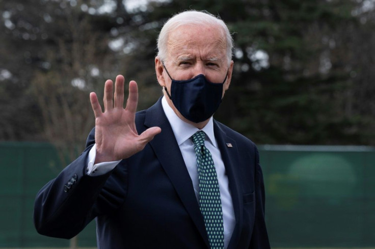 US President Joe Biden sports a green tie on Saint Patrick's Day