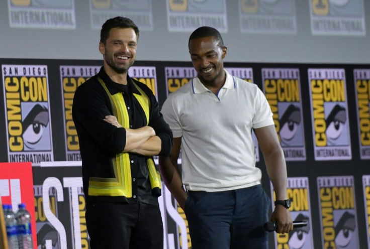 Marvel's eagerly anticipated storylines continue not in theaters but on Disney+ with six-episode series "The Falcon and the Winter Soldier" starring Sebastian Stan (L) and Anthony Mackie (R)