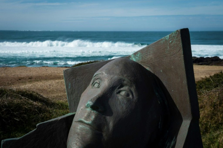 An sculpture in memory of Spanish writer Ramon Sampedro on As Furnas beach in Porto do Son