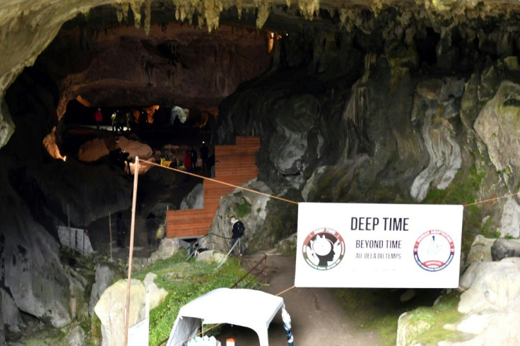 The entrance to the Lombrives cavern outside Tarascon-sur-Ariege in southern France, site of the 40-day "Deep Time" isolation experiment.