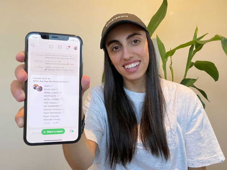Australian influencer Taz Zammit sent this picture of her showing social network Clubhouse on her phone -- she hopes to launch her own club on it
