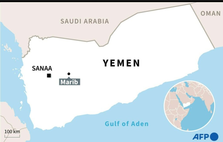 Map of Yemen locating Marib