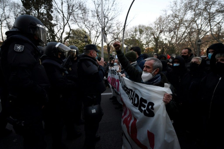 The march in Madrid on Saturday passed off peacefully before the crowds dispersed at the request of the police