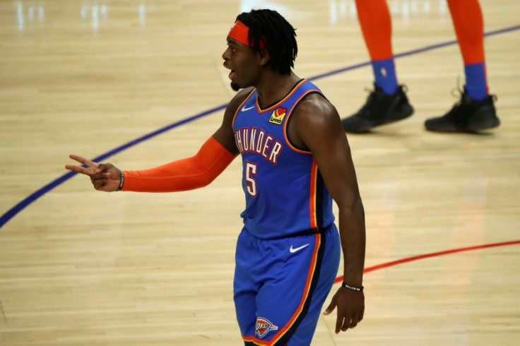 Oklahoma City's Lu Dort scored 23 points and came up with a "heroic" late block on Houston's John Wall Sunday as the Thunder handed the Rockets their 20th straight NBA defeat, 114-112