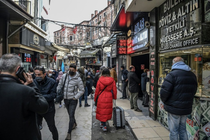 Citizens on the streets of Istanbul worried about rising unemployment -- officially registered at 13.2 percent at the end of 2020 -- and their liras being able to buy less in stores.