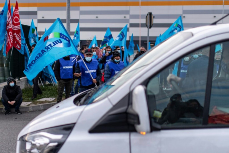 Amazon employs around 9,500 people in Italy, but unions say the protest also involves suppliers and delivery drivers