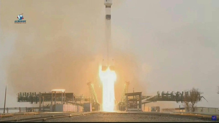 IMAGESA Russian Soyuz rocket blasts off from the Baikonur cosmodrome in Kazakhstan carrying 38 foreign satellites after takeoff was twice postponed due to technical issues, Russian space agency Roscosmos says.Video published by the Russian space agency s