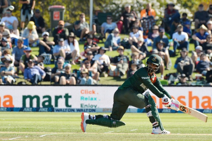 Tamim Iqbal on his way to top-scoring with 78 for Bangladesh during the second one-day international against New Zealand at Hagley Oval, Christchurch