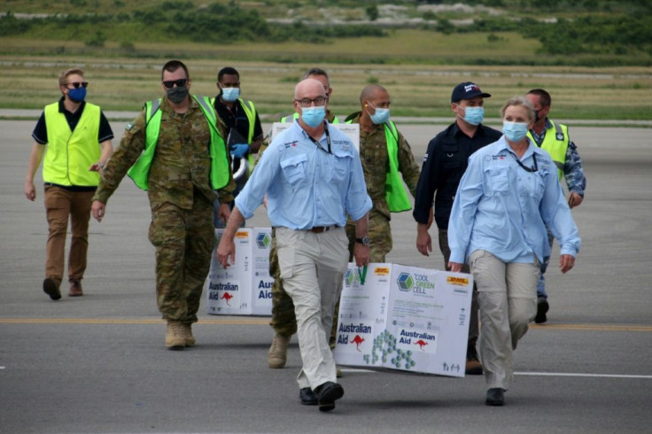 An initial shipment of 8,000 doses of the AstraZeneca vaccine was flown in from neighbouring Australia