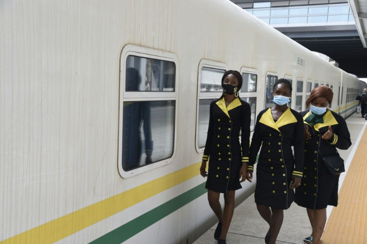 Hostesses arrive onboard the train. The fledgling service currently only operates once a day -- the goal is to increase frequency and beef up speed to 160kph