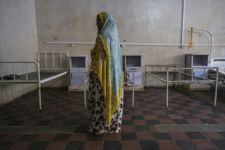 A woman pictured last month at the general hospital in the Tigrayan town of Wukro. The hospital's beds were looted, allegedly by Eritrean forces
