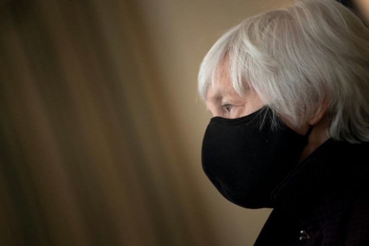 US Treasury Secretary Janet Yellen, pictured in February 2021, defended increased IMF aid aimed at poor countries, after senators worried the allocations could aid Washington's rivals