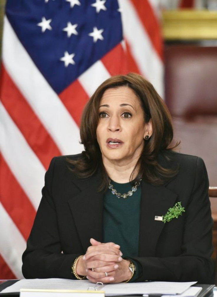US Vice President Kamala Harris, speaking before a virtual bilateral summit with Ireland on March 17, 2021, has called the situation on the Mexican border a "huge problem."
