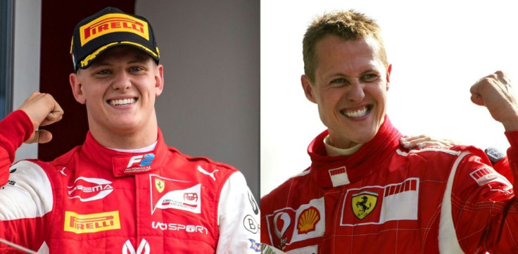 Famous footsteps: Mick Schumacher (L) will be following his father, Formula One legend Michael Schumacher (R), when the new season starts Sunday in Bahrain
