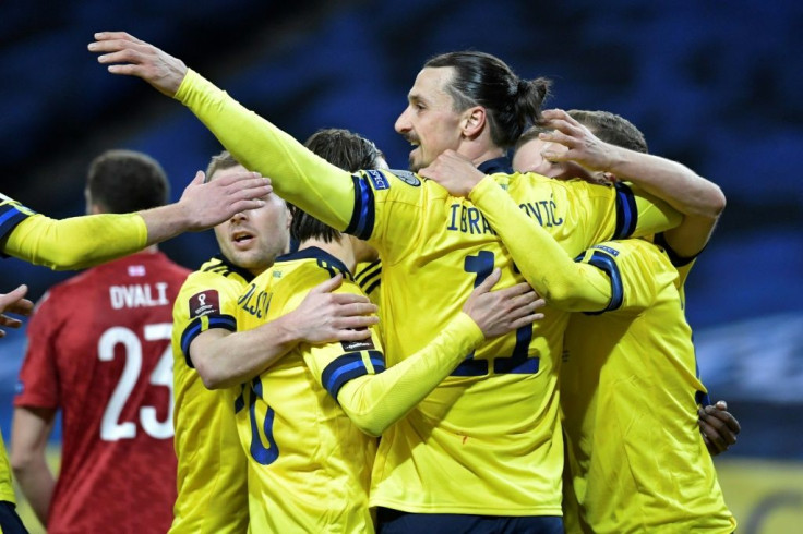 Zlatan Ibrahimovic set up Sweden's winning goal on his return to international football