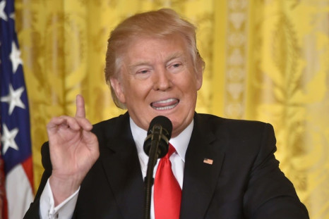 US President Donald Trump  during a February 16, 2017 press conference at the White House