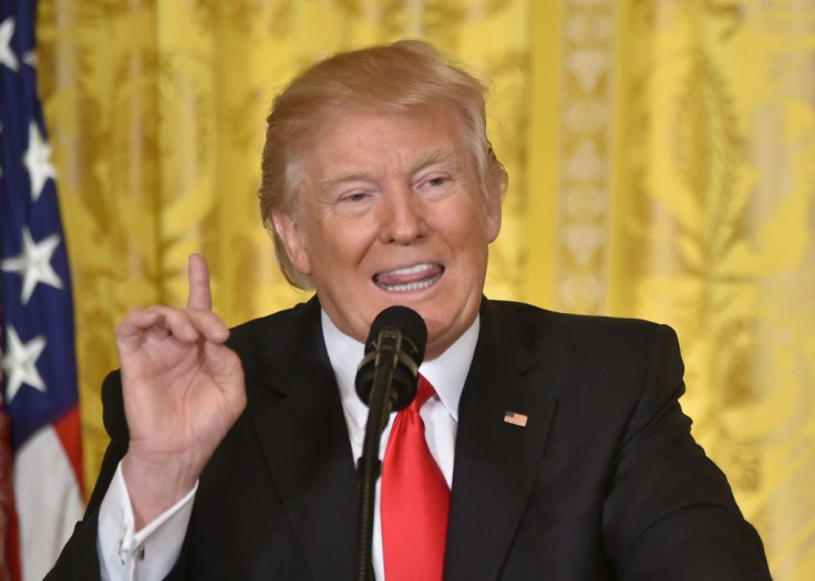 US President Donald Trump  during a February 16, 2017 press conference at the White House