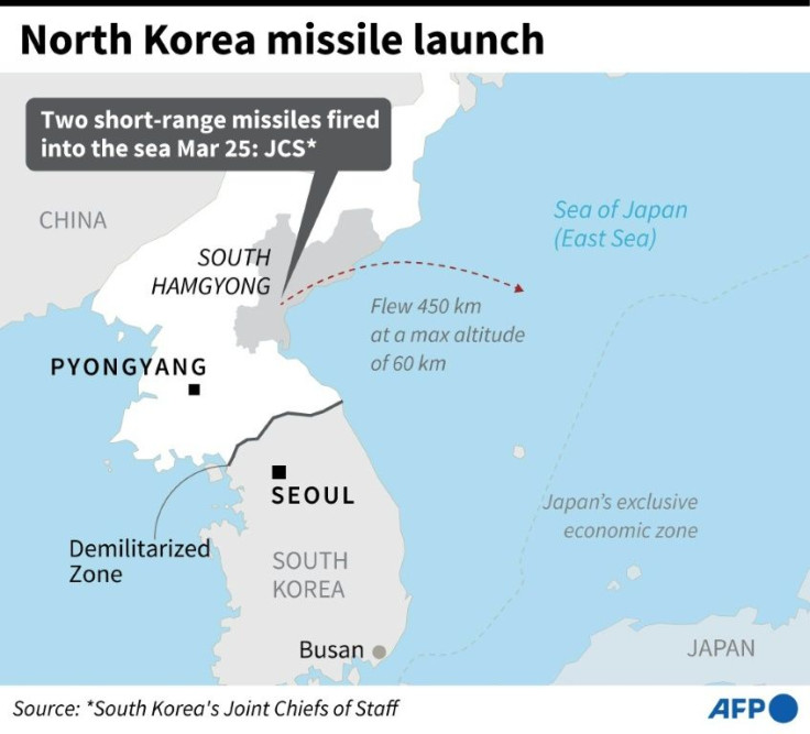 Map showing North Korea's South Hamgyong province from where two short-range missiles were fired into the sea on Thursday.