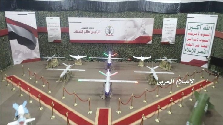 A video released by the Huthis in July 2019 shows a range of drones on display at an exhibition of rebel firepower