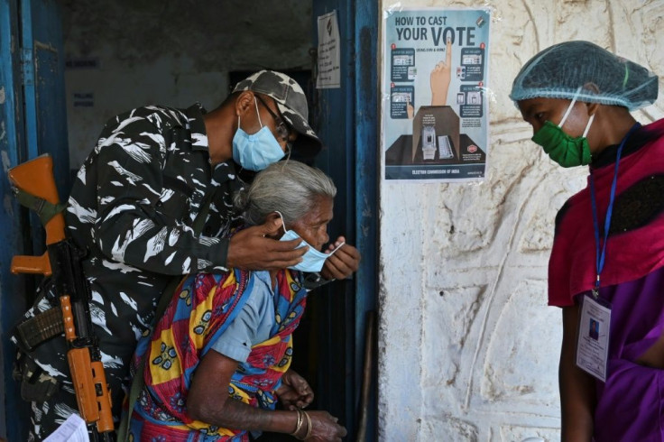 Strict measures were in place at polling stations