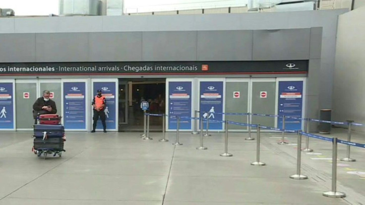 IMAGESPassangers arriving from Madrid land at Buenos Aires Ezeiza Airport as Argentina suspends flights from Brazil, Chile and Mexico in an effort to prevent the new Covid-19 strains entering the Latin American country.