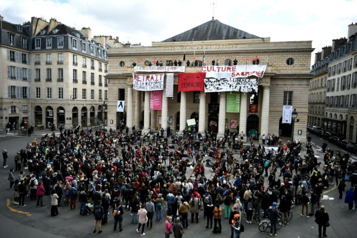 France has tigntened measures to fight the coronavirus but musicians gave an outdoor concert in the centre of the capital