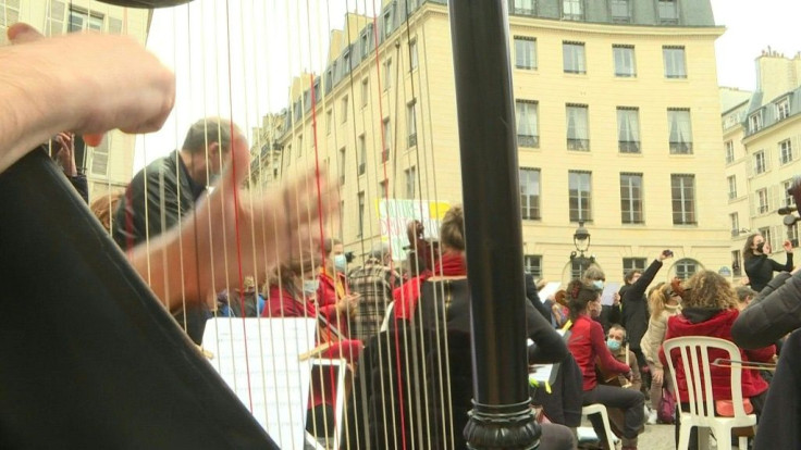 IMAGESA classical music concert is held in front of the Odéon theatre in Paris, which has been occupied for several weeks by artists, musicians and many temporary or short-contract workers who depend on culture for their living and are unable to work due