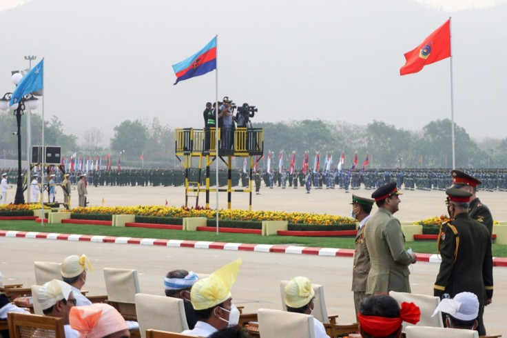 In the capital Naypyidaw there was a grand parade of troops and military vehicles, and junta leader General Min Aung Hlaing warned in a speech that acts of "terrorism" were unacceptable