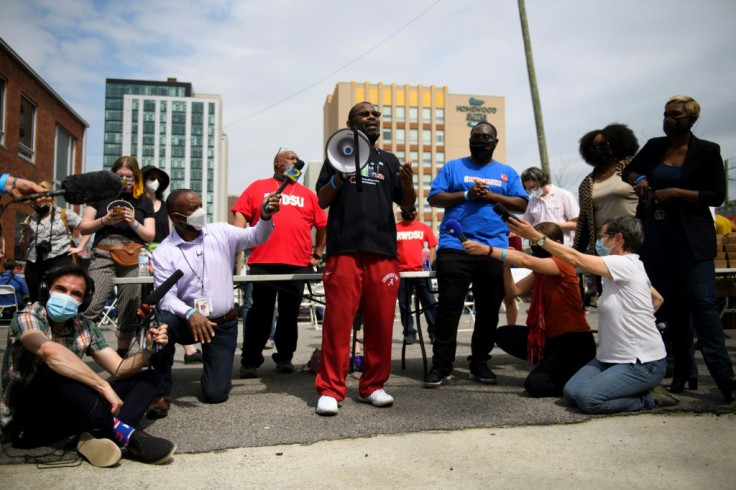 Darryl Richardson, seen here, is the Amazon worker who contacted the RWDSU union in a project supported by major figures in the US including President Joe Biden