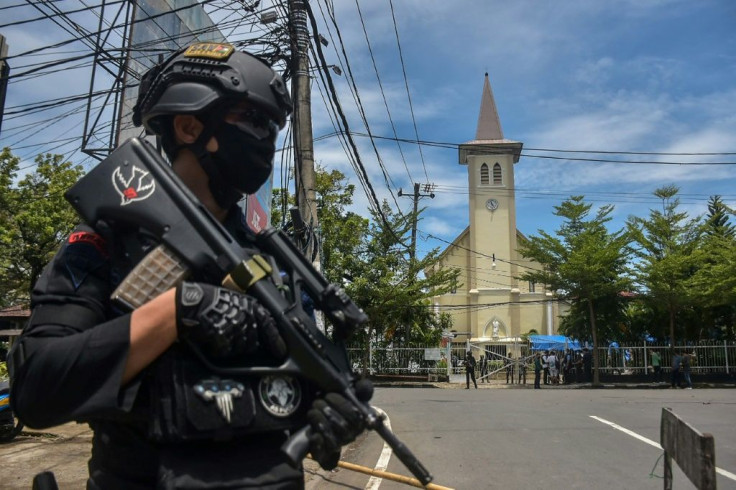 Police said a church security guard tried to prevent the motorbike from entering the compound when the blast occurred