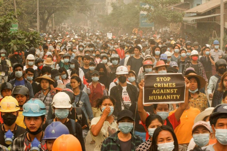 Despite the dangers, protesters hit the streets again on Sunday in several cities around Myanmar
