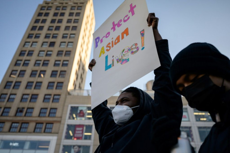 A protest in New York on March 19, 2021 against anti-Asian attacks