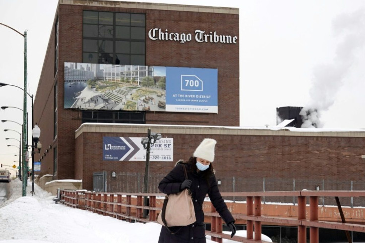 The Chicago Tribune, whose headquarters is seen here, is the flagship of the Tribune Publishing chain which is the object of a bidding war between a hedge fund and a civic-minded billionaire