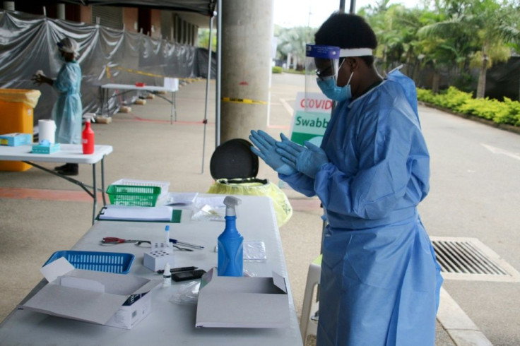 A sports stadium in Port Moresby is being used as a makeshift Covid-19 clinic