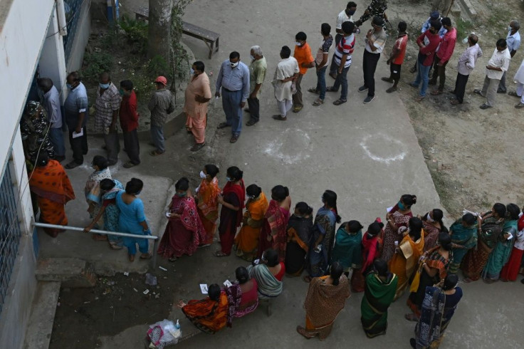 Thousands of people queued at hotly contested Nandigram's polling stations to cast their vote