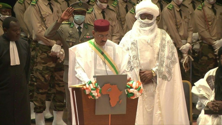 Niger's newly-elected president Mohamed Bazoum is sworn into office