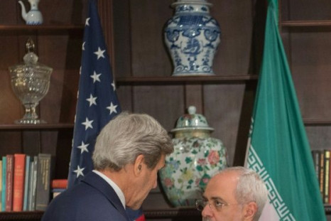 Iranian Foreign Minister Mohammad Javad Zarif meets in April 2016 with then US secretary of state John Kerry after the conclusion of a nuclear deal