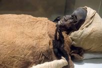 The mummified remains of Pharaoh Seqenenre Taa II, "the Brave", who reigned over southern Egypt some 1,600 years before Christ, are the oldest of the 22 mummies being paraded through the streets of Cairo