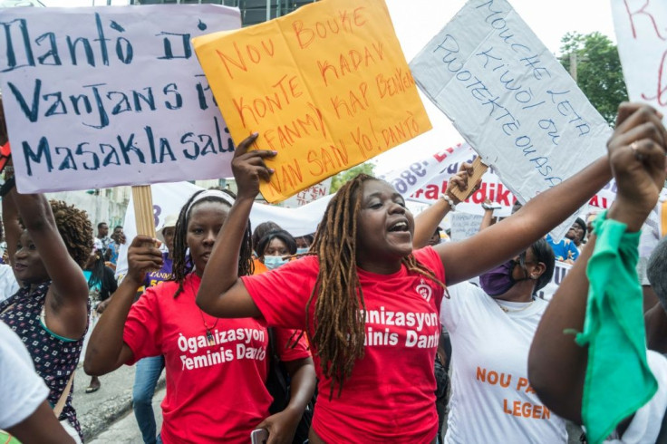 The protesters deplored the rising power of gangs which has led to a spike in kidnappings for ransom in Port-au-Prince and other provinces