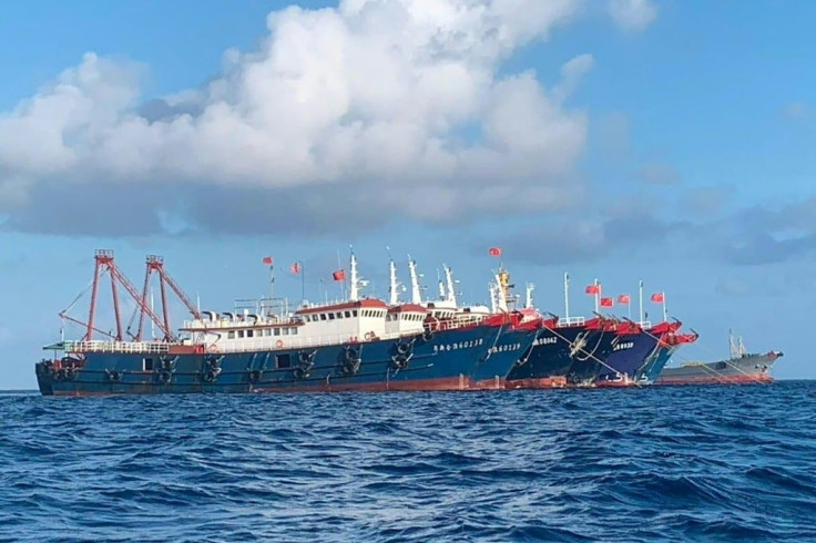 A fleet of Chinese vessels anchored at the Whitsun Reef has sparked a diplomatic row between Manila and Beijing