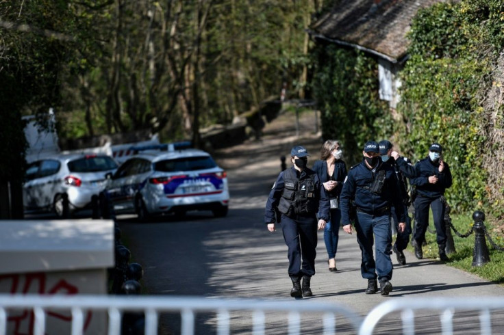 Police cordoned off the area around the Tapie home
