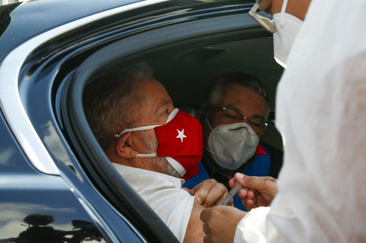 Former Brazilian Luiz Inacio Lula da Silva has a second dose of China's Sinovac vaccine