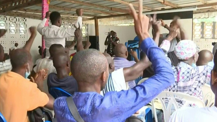 IMAGES Supporters of Ivory Coast's ex-president Laurent Gbagbo cheer the moment that International Criminal Court (ICC) appeals judges uphold his acquittal of crimes against humanity during 2010 post-election violence. More 3,000 people died in the unrest